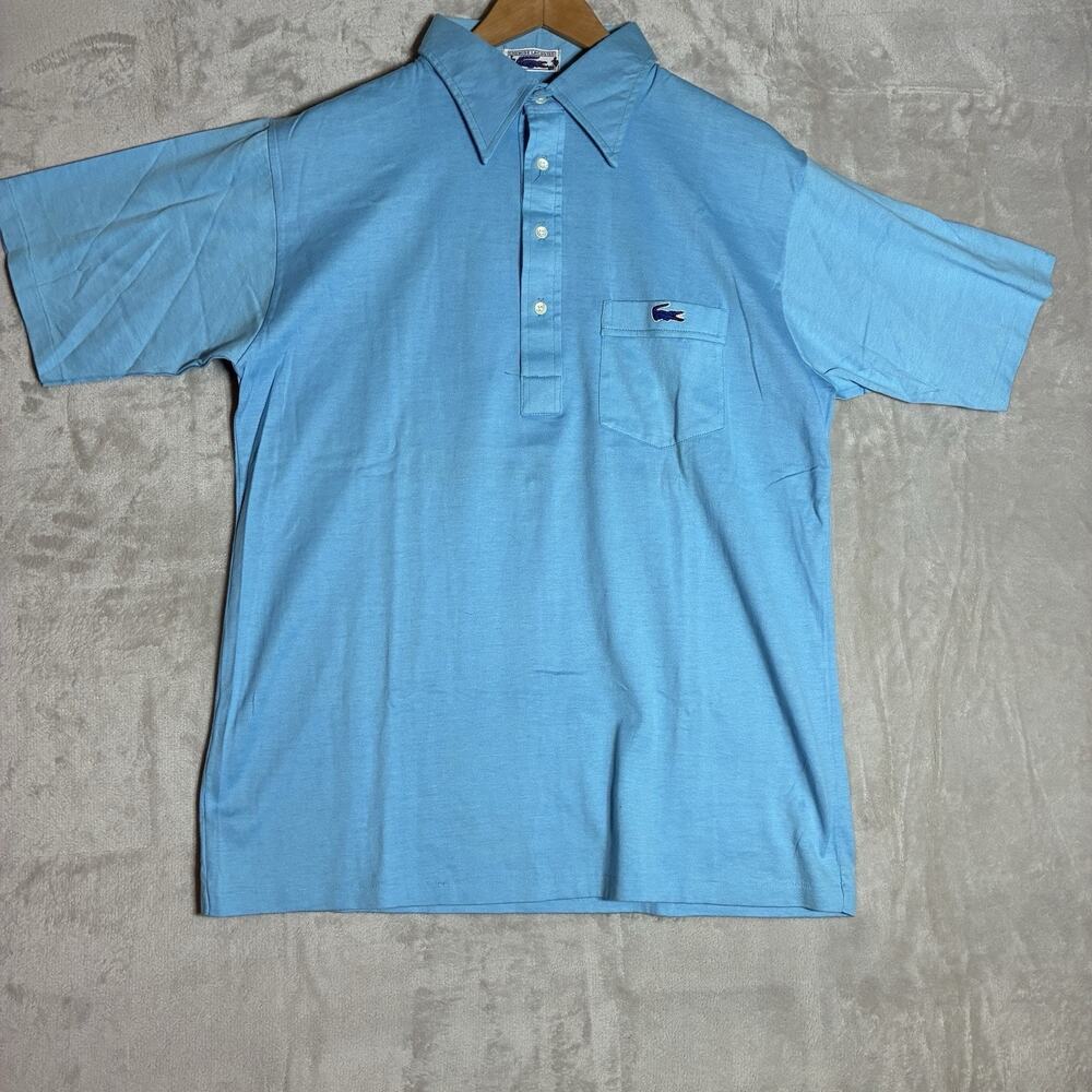 Vintage Izod Chemise Lacoste Short Sleeve Polo Shirt Blue Size Large